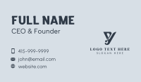 Stylish Generic Letter Y Business Card