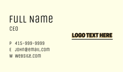 Simple Business Wordmark Business Card