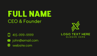 Neon Gaming Tech Letter Business Card Design