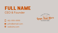 Generic Retro Brand Wordmark Business Card