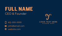 Luxe Boutique Letter Y Business Card