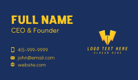 Double Bolt Letter W Business Card Design