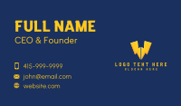 Double Bolt Letter W Business Card