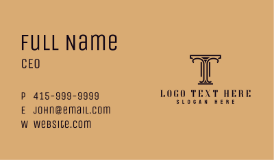 Pillar Column Legal Attorney Business Card