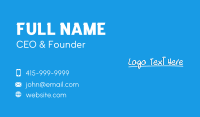 Handwritten Study Wordmark Business Card