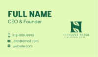 Green Herbal Letter H Business Card