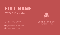 Pink Heart Hand Support Business Card