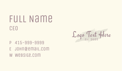 Classy Calligraphy Wordmark  Business Card Image Preview