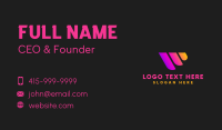 Advertising Company Letter W Business Card