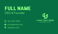 Green Eco Plant Letter Q Business Card