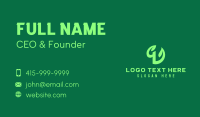 Green Eco Plant Letter Q Business Card Design