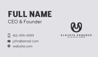 Modern Rounded Letter U Business Card