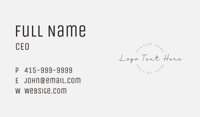 Simple Handwritten Wordmark Business Card