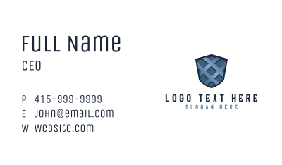 Steel Tech Shield Business Card Image Preview