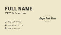 Retro Funky Wordmark Business Card