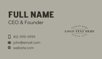 Hipster Company Wordmark Business Card