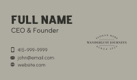 Hipster Company Wordmark Business Card