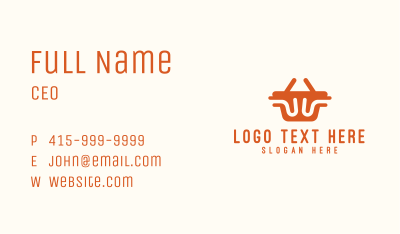 Orange Shopping Basket Business Card Image Preview