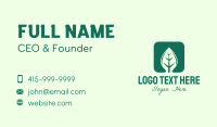 Green Leaf App Business Card Design