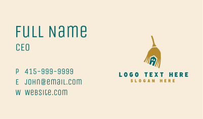 House Sweeping Broom Business Card Image Preview