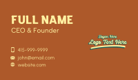 Cursive Comic Wordmark Business Card Design