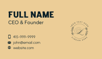 Elegant Stylist Wreath Lettermark Business Card Design