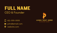 Blazing Phoenix Letter P Business Card