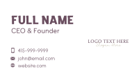 Simple Beauty Wordmark Business Card