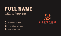 Neon Arcade Orange Letter B Business Card Design