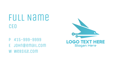 Sleek Blue Airplane Business Card Image Preview