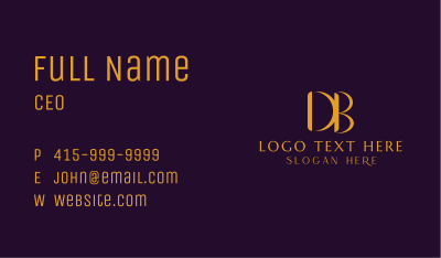 Luxury D & B Monogram Business Card