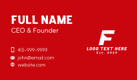 Wing Letter F  Business Card Design