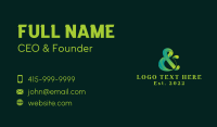 Green Ampersand Calligraphy Business Card