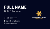 Premium Wave Letter K Business Card