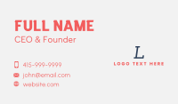 Startup Line Lettermark Business Card