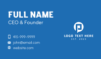 White Messaging Letter P Business Card Design