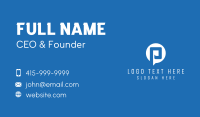 White Messaging Letter P Business Card