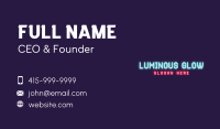 Neon Lights Wordmark Business Card Image Preview