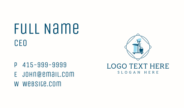 Janitor Cleaning Agency Business Card Design