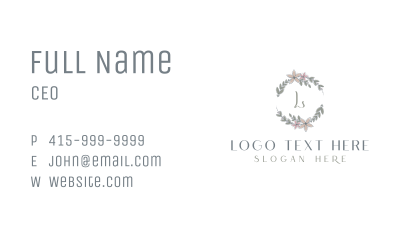 Floral Wreath Letter Business Card
