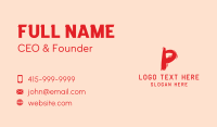 Liquid Soda Letter P Business Card Design