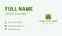 Green Weed Leaf Lettermark Business Card Design