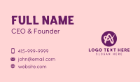 Purple Feminine Letter A Business Card Design