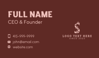 Wellness Boutique Letter S Business Card