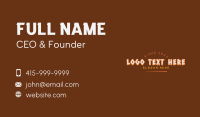 Rustic Festival Wordmark Business Card