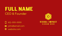 Yellow Hexagon Camera Business Card Image Preview