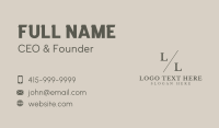 Minimalist Company Lettermark Business Card