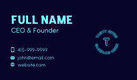 Blue Neon Badge Business Card