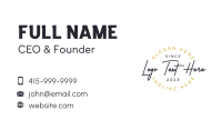 Cursive Elegant Wordmark Business Card