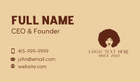 Afro Woman Hair Salon  Business Card